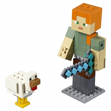 Конструктор Lego Minecraft Большие фигурки - Алекс с цыплёнком 